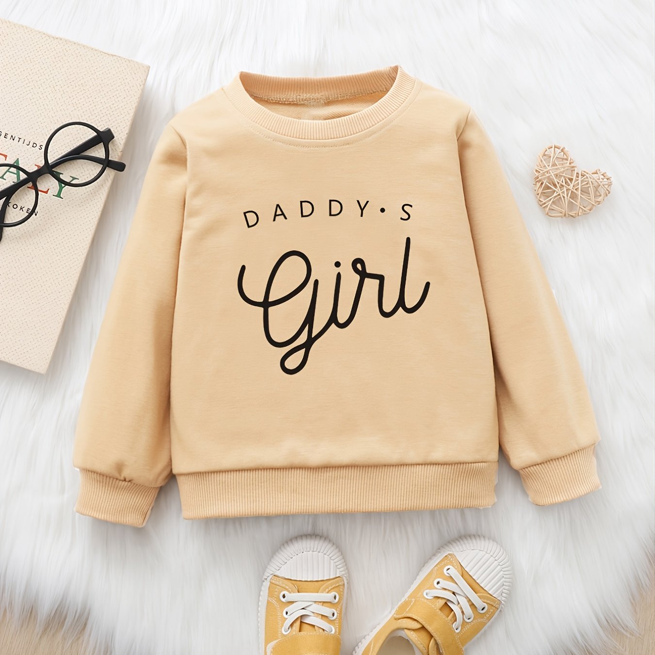 Daddy's Girl" Letter Print Long Sleeve Sweatshirt for Girls