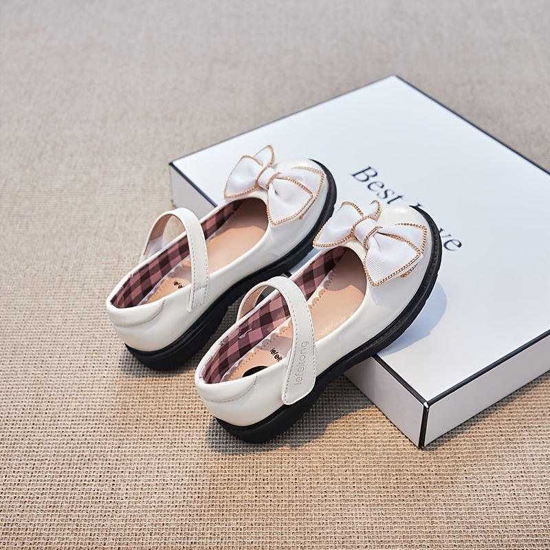 Girls Mary Jane Flats with Bowknot Decoration