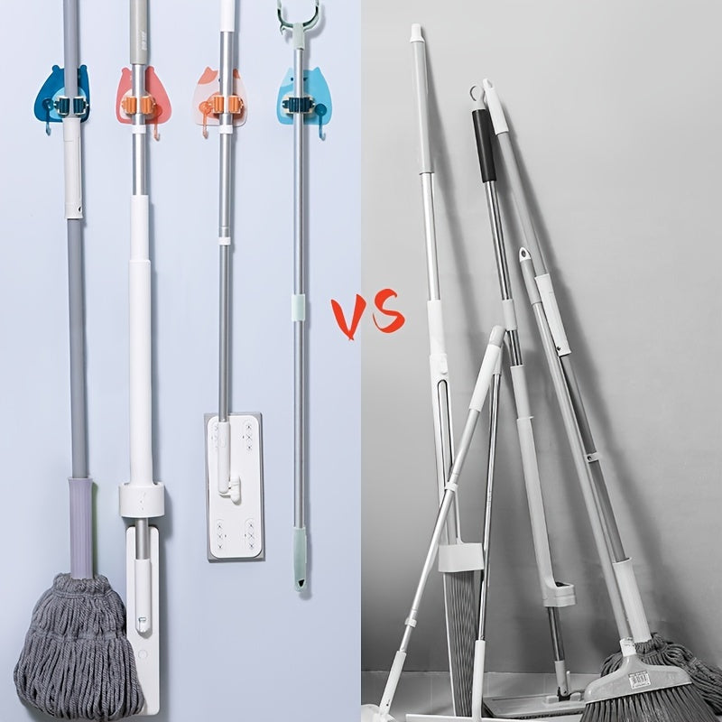 Cartoon Creative Strong Seamless Mop Clip with Sticky Hook Rack Holder