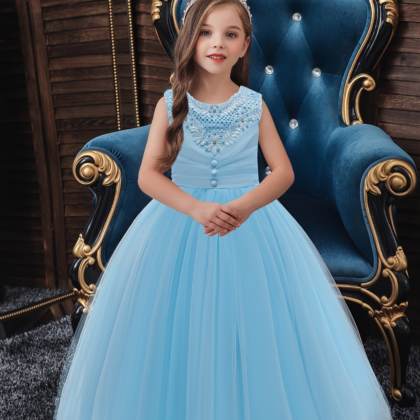 Girls Solid Princess Dress - A Perfect Choice for Holiday Celebrations and Parties