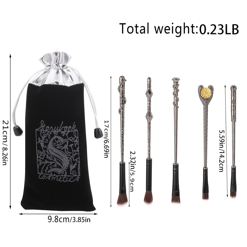 Makeup Brushes Set - 5pcs Wizard Wand Makeup Brushes