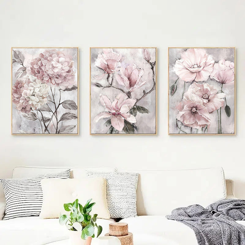 3PCS Flowers Posters - Frameless Wall Art Canvas