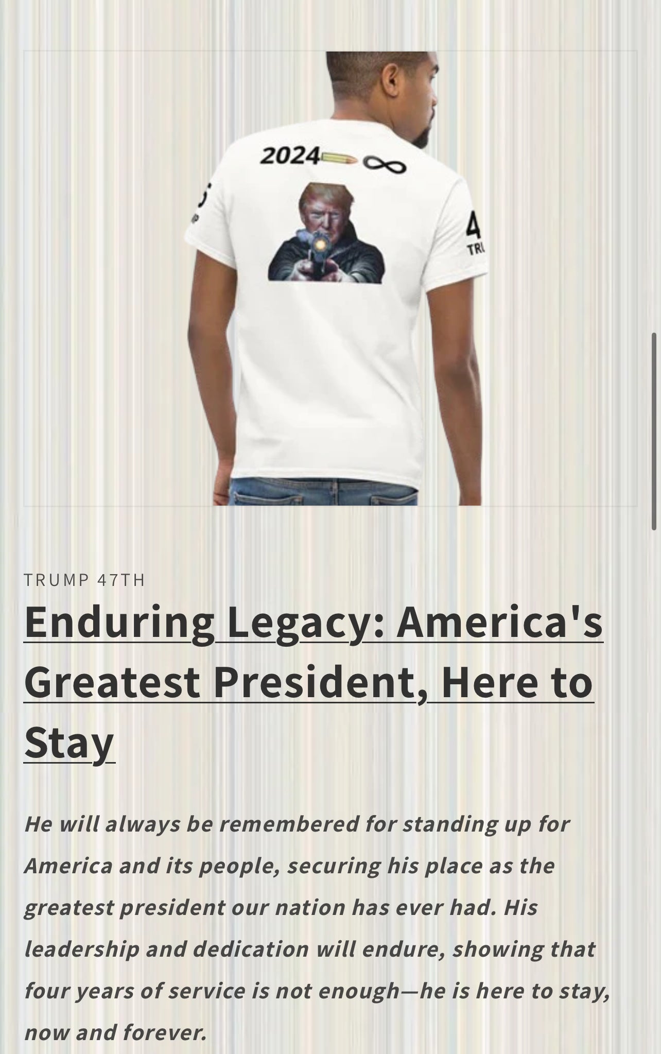 Trump T-shirt the 47th President on a Symbolic T-Shirt, Took 5 shots for this country