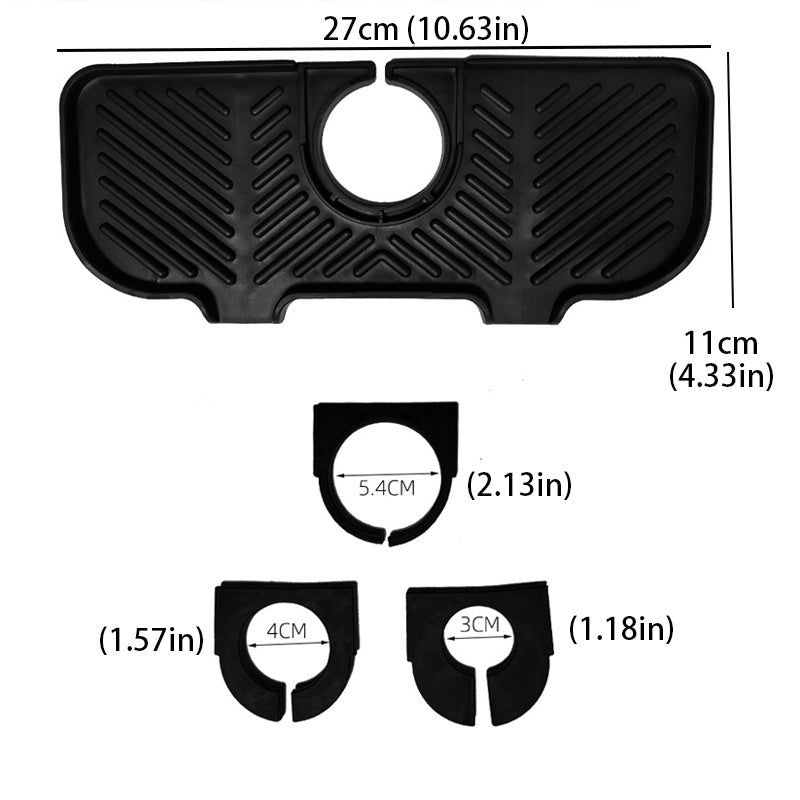 1pc Faucet Splash Pad, Silicone Kitchen Sink Faucet Mat, Behind Sink Splash Guard, Self Draining Sink Pad Behind Faucet, Faucet Splash Guard, Faucet Drying Durable Mat For Bathroom