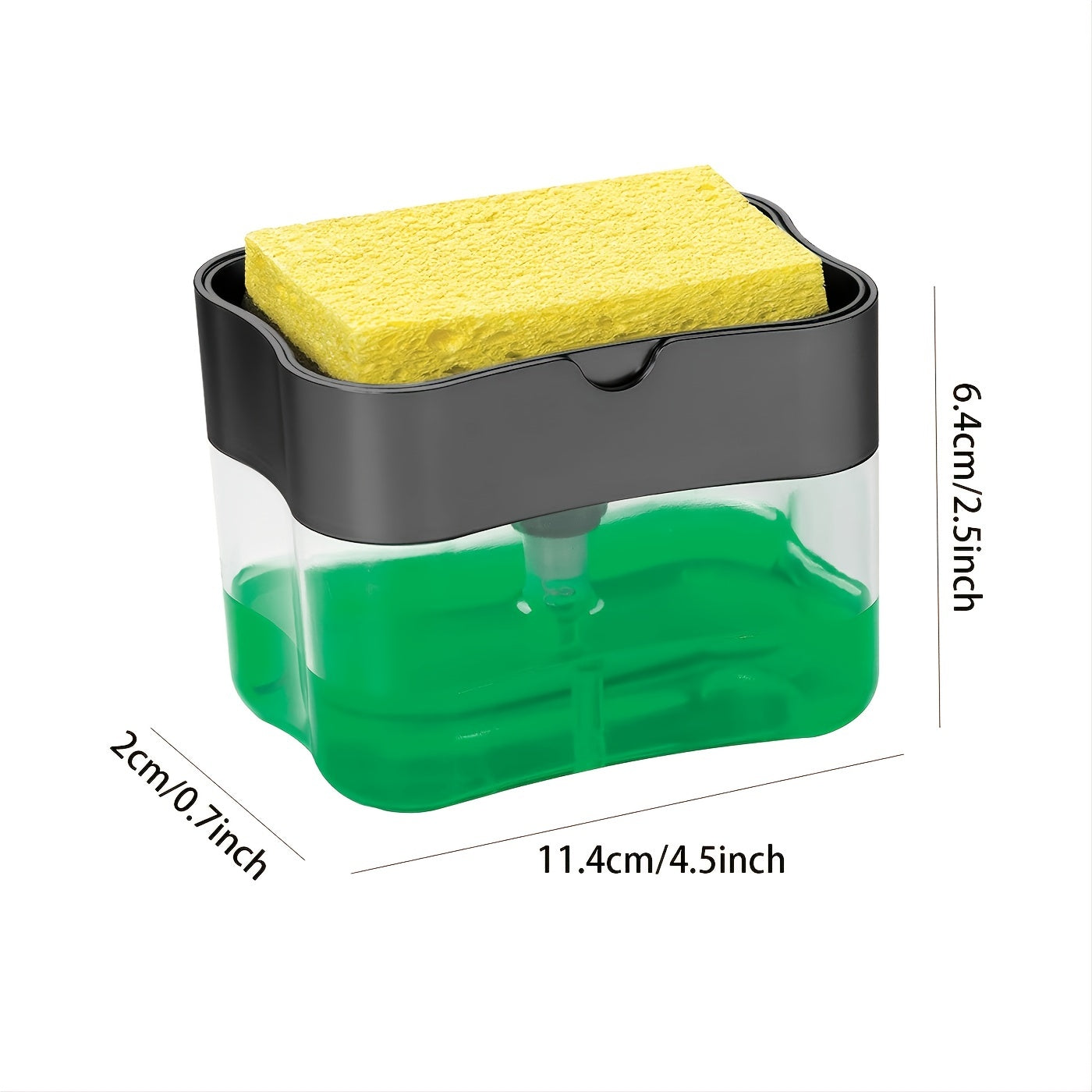 1pc Dish Soap Dispenser And Sponge Holder, Metallic Silvery For Kitchen Sink, No Sponge, 4.5in*2.5in*0.7in, 0.37lb