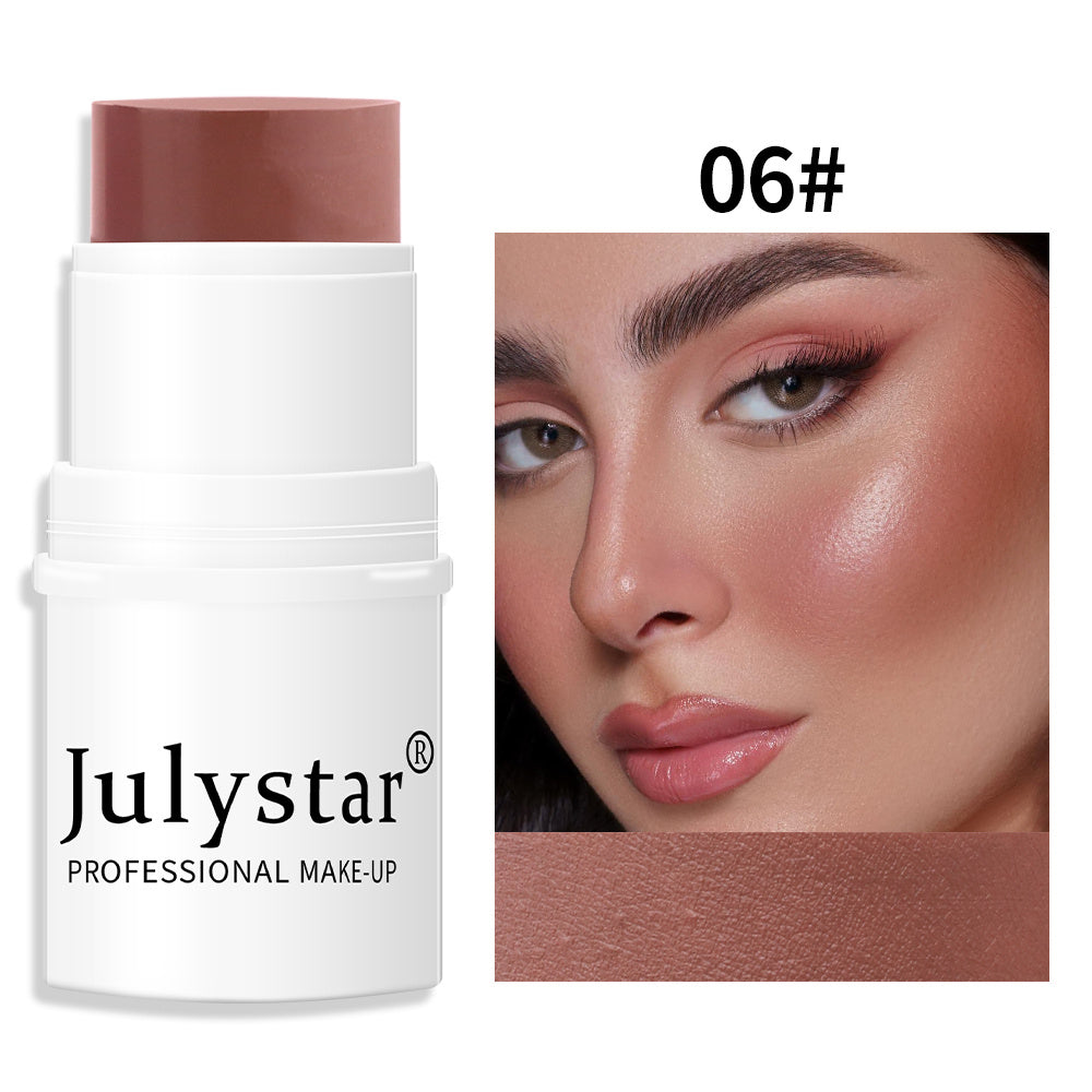 6-Color Lazy Blush Stick Shimmer Cheek Rouge Cream Highlighter