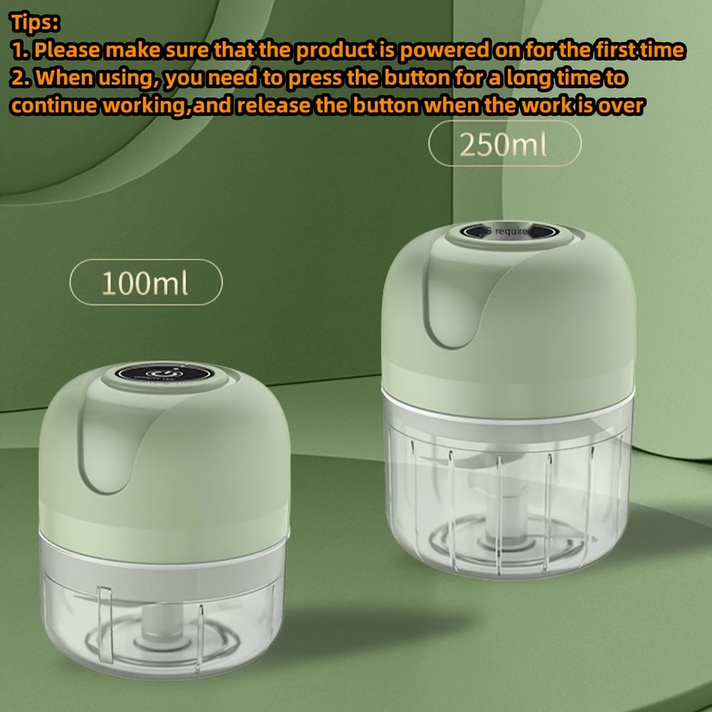 1pc Electric Garlic Chopper, Onion Chopper, USB Charging Vegetable Mincer, Electric Mini Chopper, Food Processor, Kitchen Tools