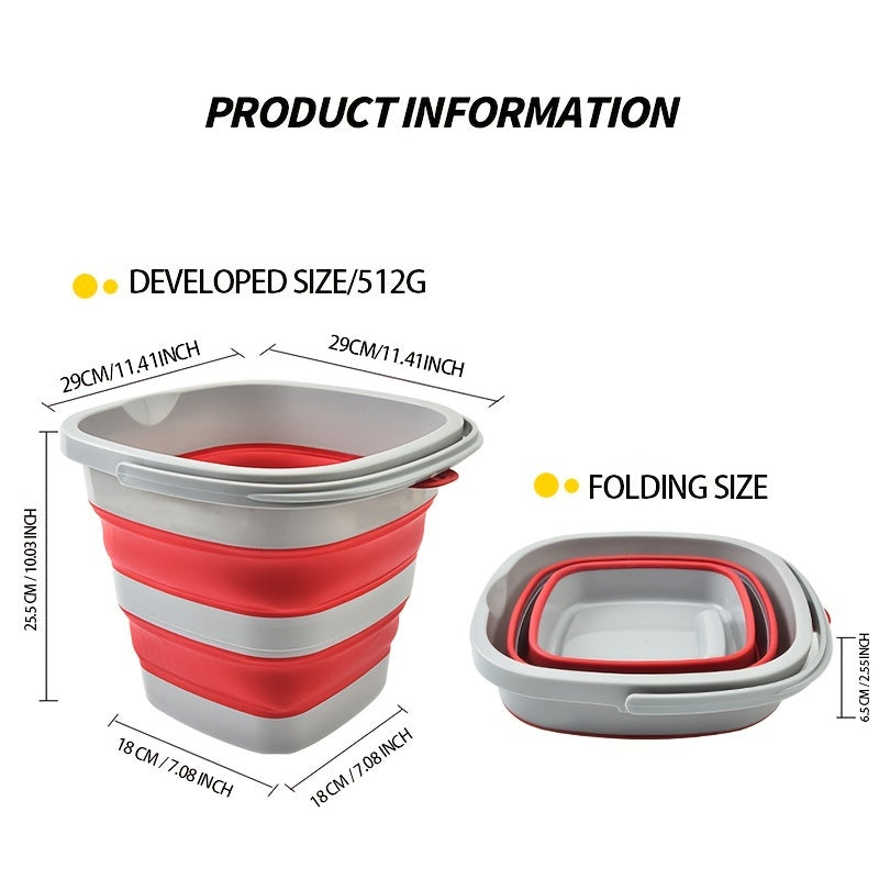 1pc Collapsible Plastic Bucket for Kitchen Storage