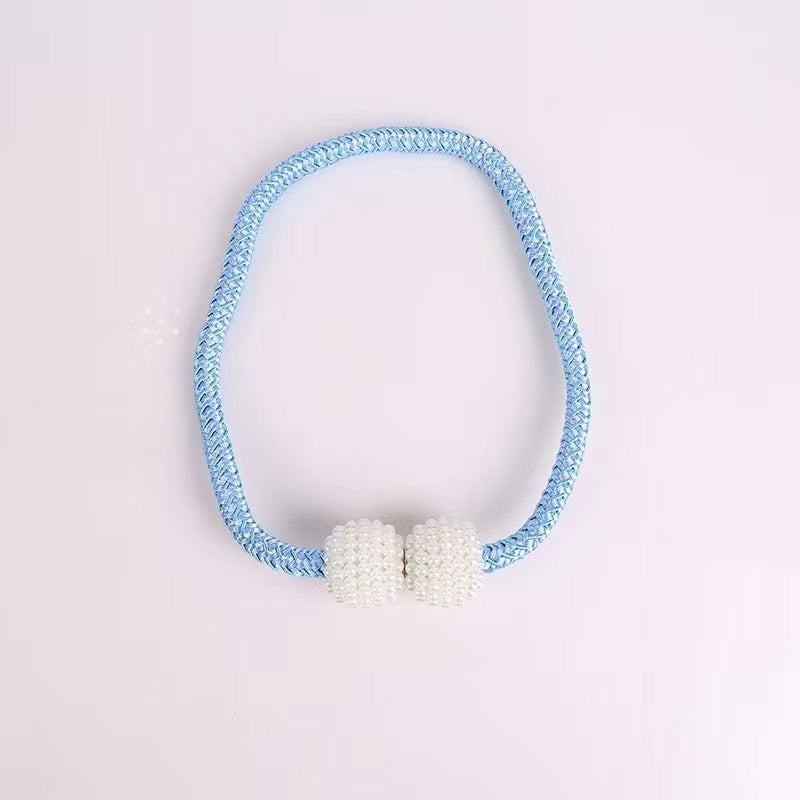 2 Pack Decorative Pearl Magnetic Curtain Tieback Set
