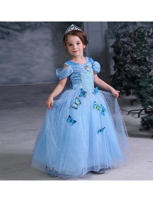 9pcs Cinderella Princess Dress Up Costume Set for Girls