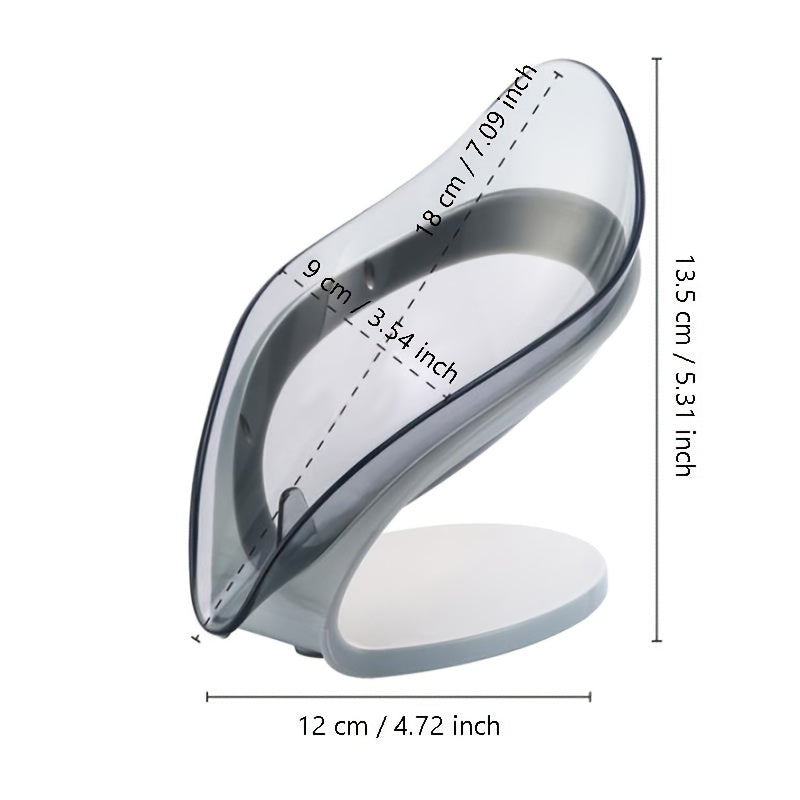 1pc Leaf Shape Soap Box Bathroom Soap Holder Dish Storage Creative Bathroom Kitchen Non-slip Drain Soap Storage Case Container