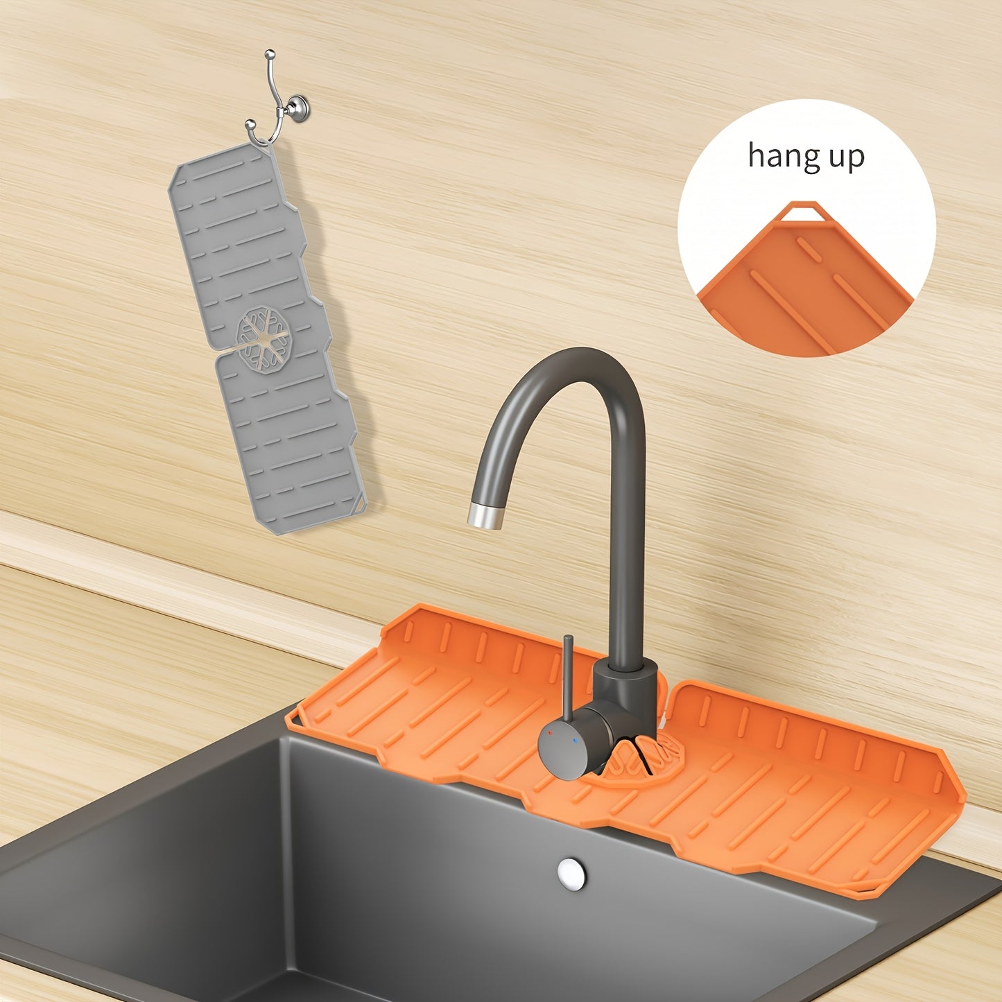 1pc Faucet Water Catcher Mat, Faucet Mat For Kitchen Sink