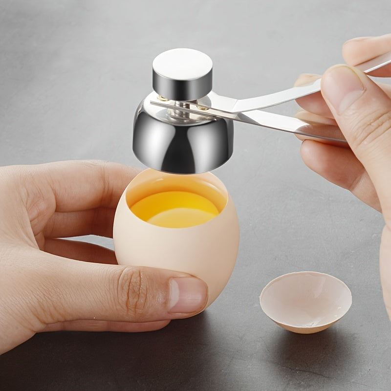 1pc Egg Cracker Topper, Stainless Steel Egg Opener, Eggshell Cutter, Kitchen Remover Tool For Raw/Soft Hard Boiled Egg