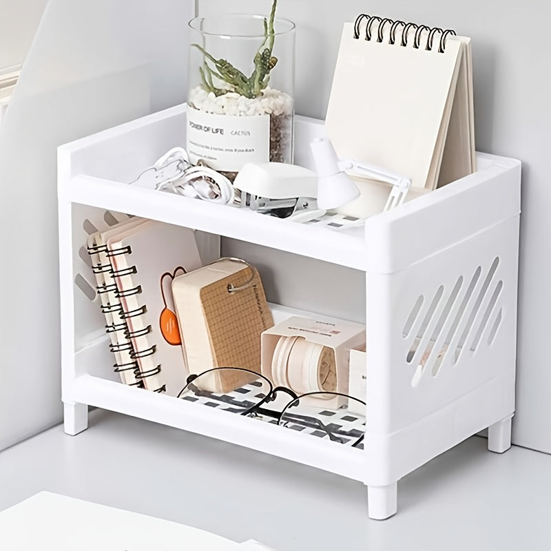 1pc Desktop Double-Layer Rack for Organized Storage