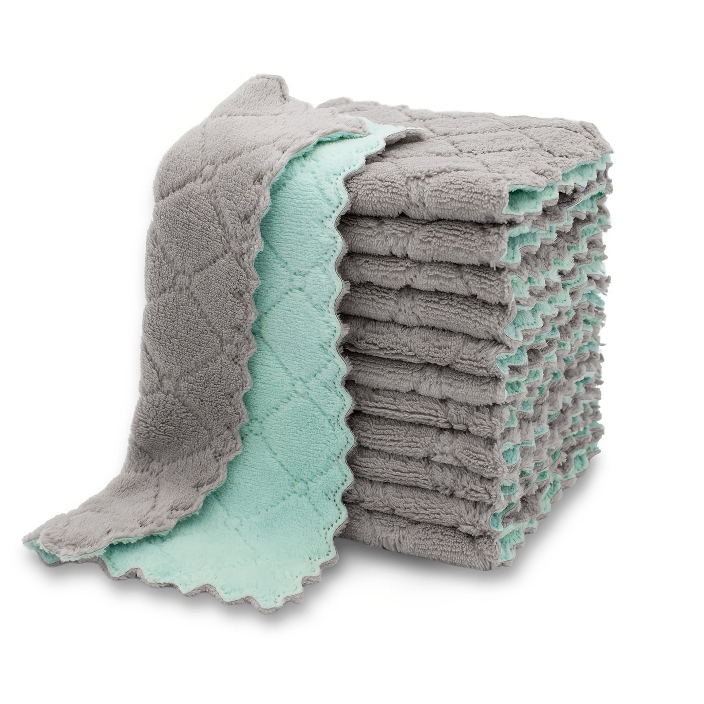 10pcs Kitchen Towel & Dishcloth Set - Random Color, for Washing Dishes, Cooking, Baking