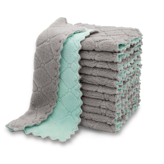 10pcs Kitchen Towel & Dishcloth Set - Random Color, for Washing Dishes, Cooking, Baking