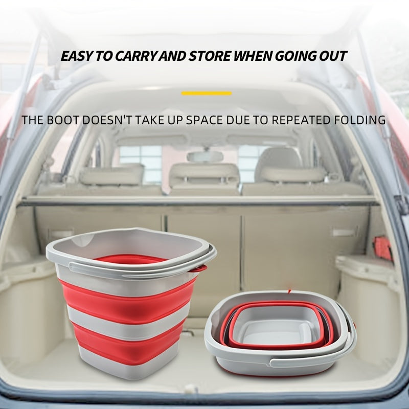 1pc Collapsible Plastic Bucket for Kitchen Storage