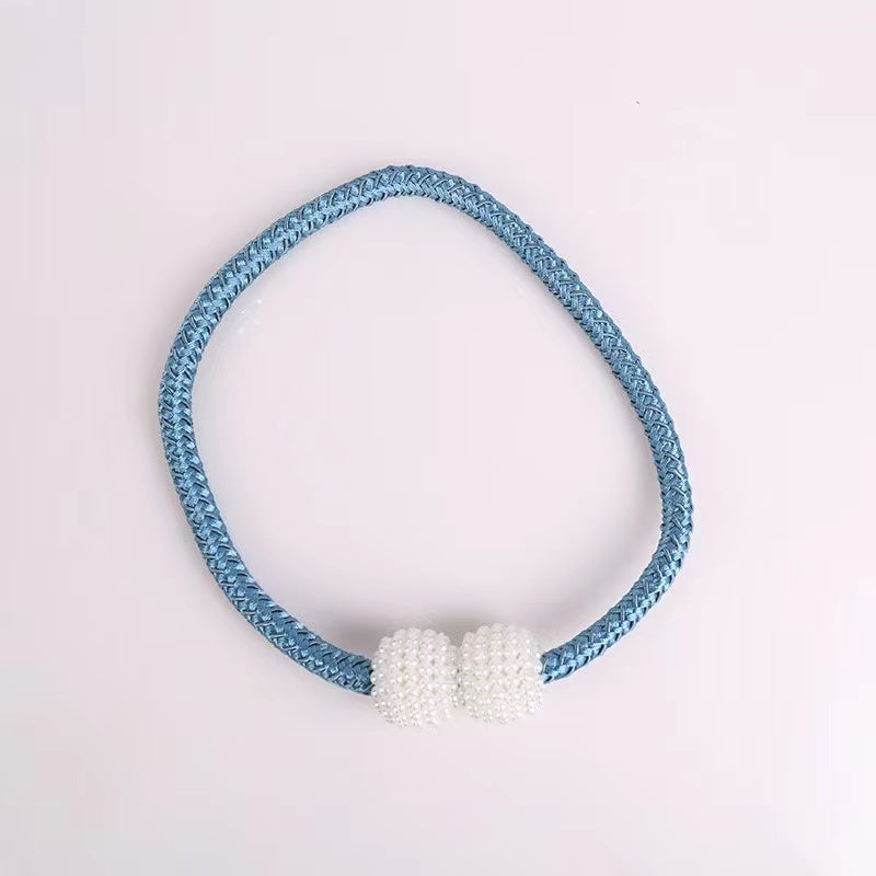 2 Pack Decorative Pearl Magnetic Curtain Tieback Set