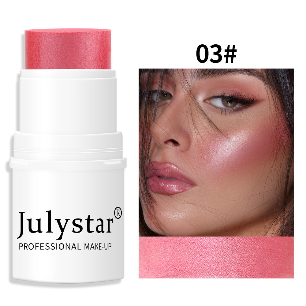 6-Color Lazy Blush Stick Shimmer Cheek Rouge Cream Highlighter