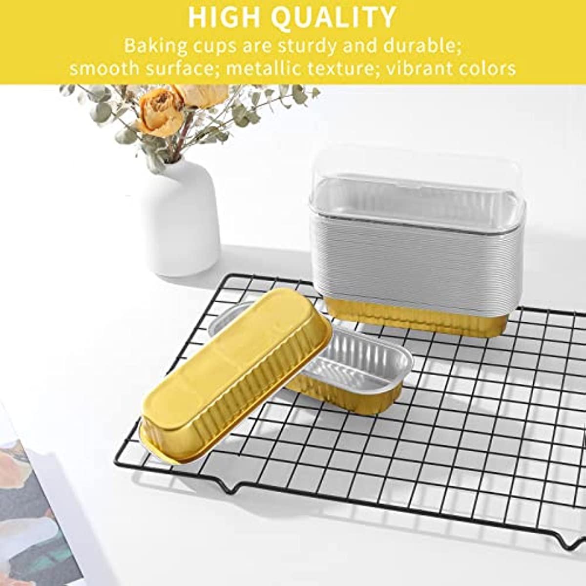 10pcs/20pcs/30pcs Aluminum Foil Mini Loaf Pans with Lids