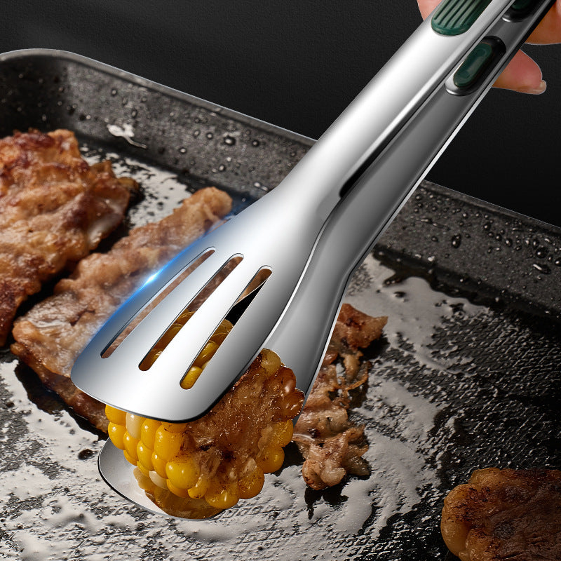 1pc Non-Slip Stainless Steel Food Tongs Meat Salad Bread Serving Clip Barbecue Grill Buffet Clamp Cooking Tools Kitchen Accessories