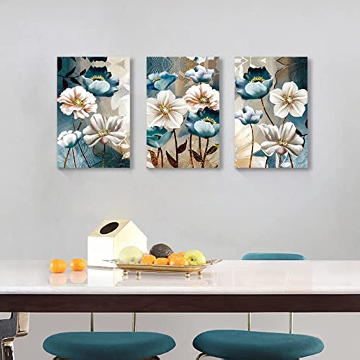 3pcs Lotus Flower Canvas Wall Art