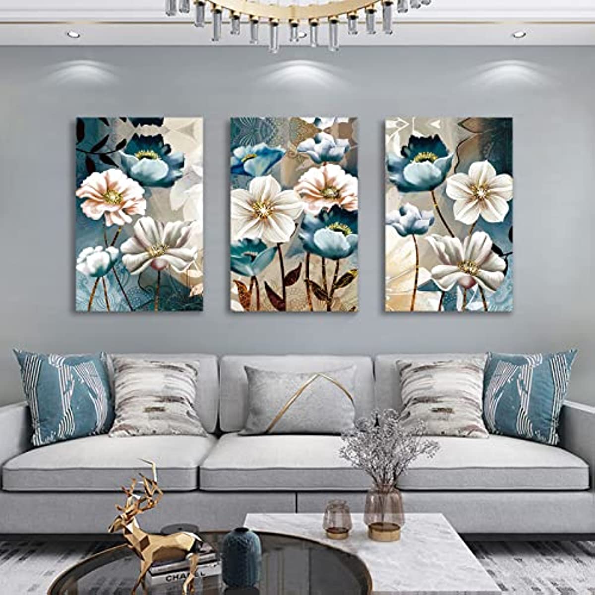 3pcs Lotus Flower Canvas Wall Art