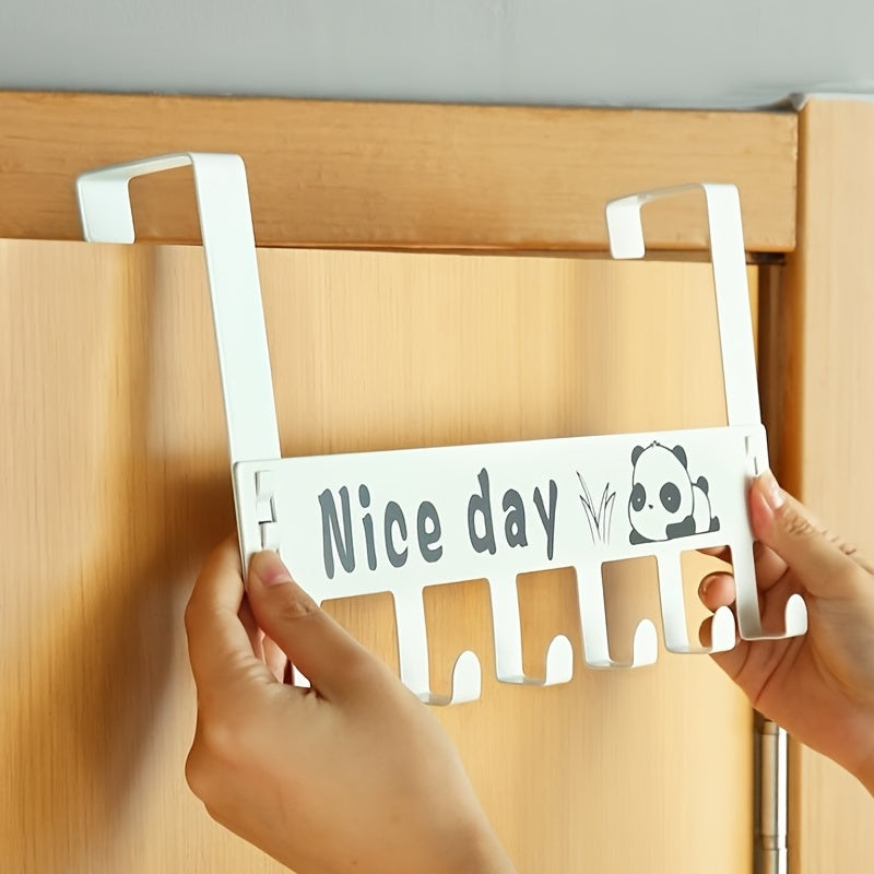 1pc Over The Door Hook Hanger, Heavy-Duty Hook, Hanging Clothes, Coat, Bag, Robe, Towel, Bathroom, Closet, 10-Hook 14.18*6.89in
