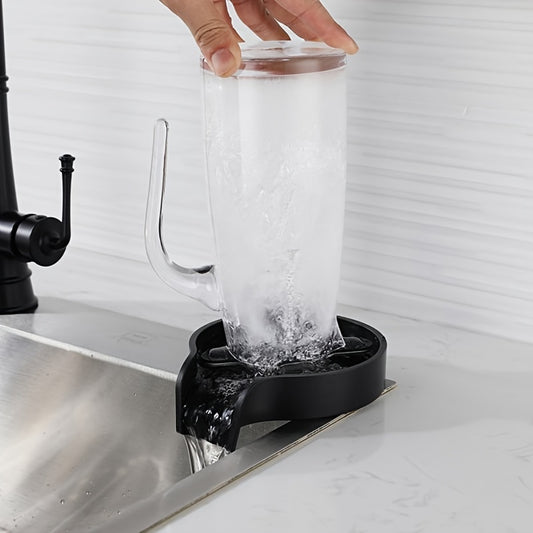 1pc Glass Rinser For Kitchen Sink, Bottle Cup Washer For Sink Attachment, Kitchen Bar Sink Cleaner, Bottle Washer, Kitchen Sink Automatic Flushing Device