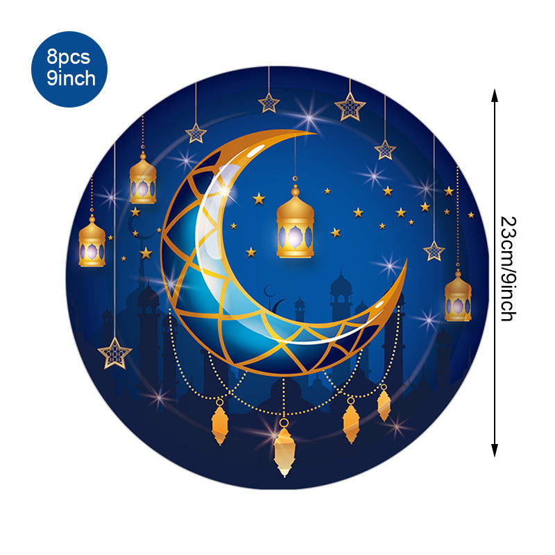 Elegant Eid Disposable Party Tableware Set for 8