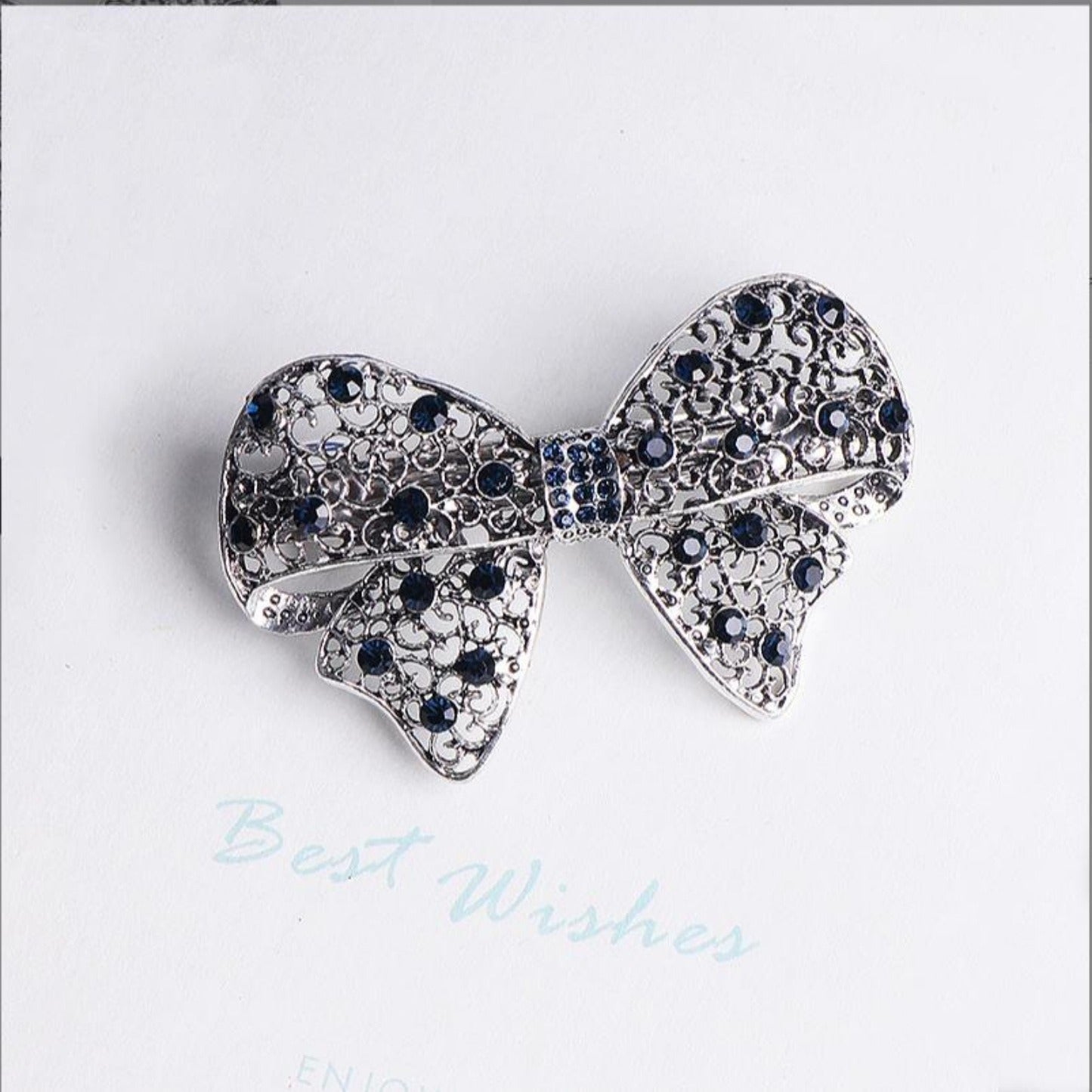 Blue Rhinestone Hairpin
