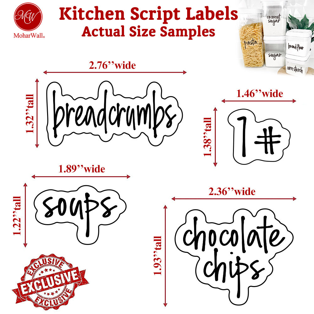 120 Piece Kitchen Organization Labels