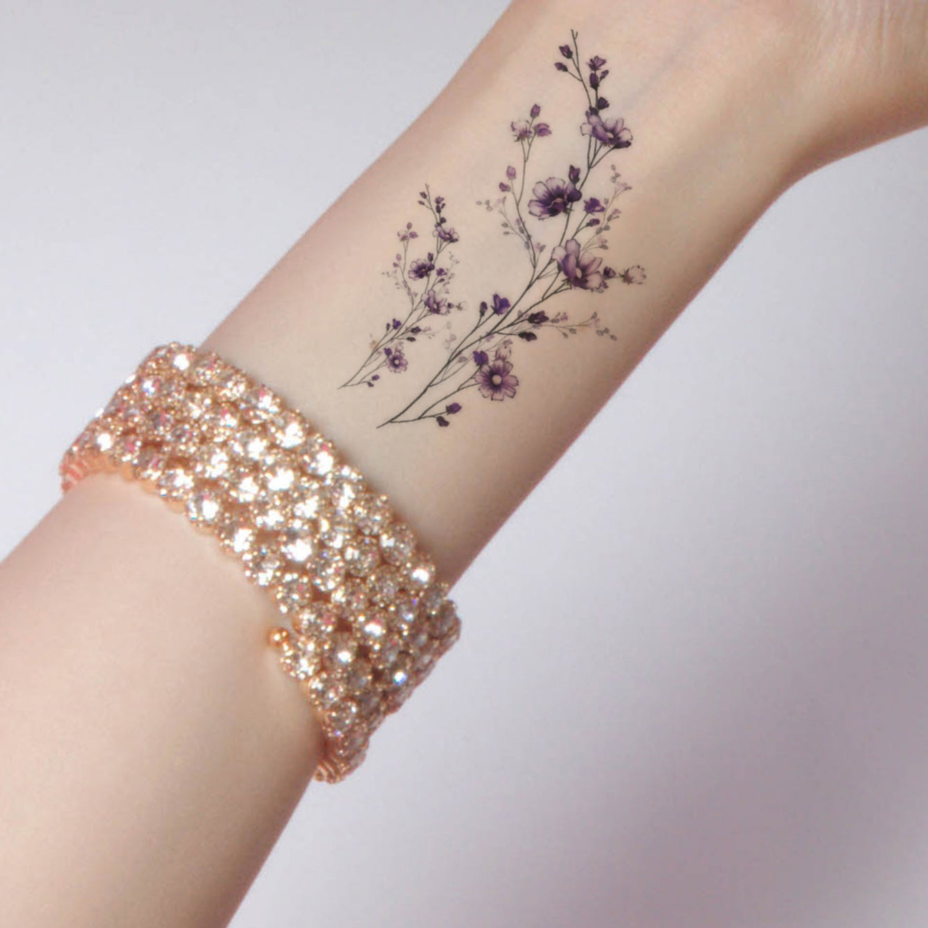 6-Piece Beautiful Flower Printed Body Tattoo Stickers