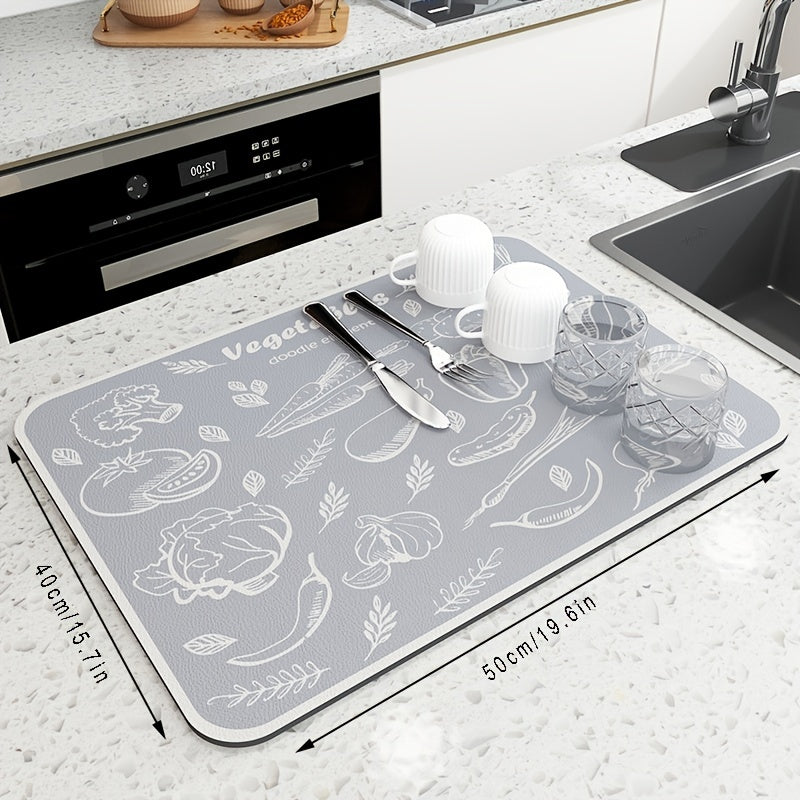 1pc Kitchen Drying Mat, Kitchen Counter Mat, Dish Drying Mat, Foldable Kitchen Drying Mat, Non-Slip Heat Insulation Mat