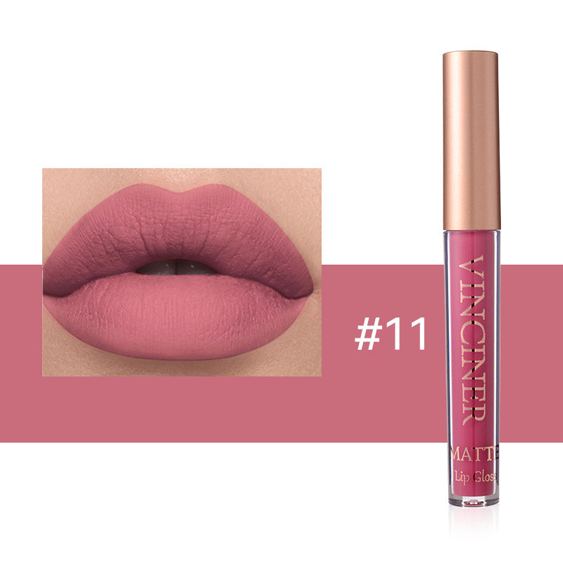 12-Color Lip Glaze Matte Liquid Lipstick Set: Waterproof, Non-Stick, Long-Lasting Matte Gloss