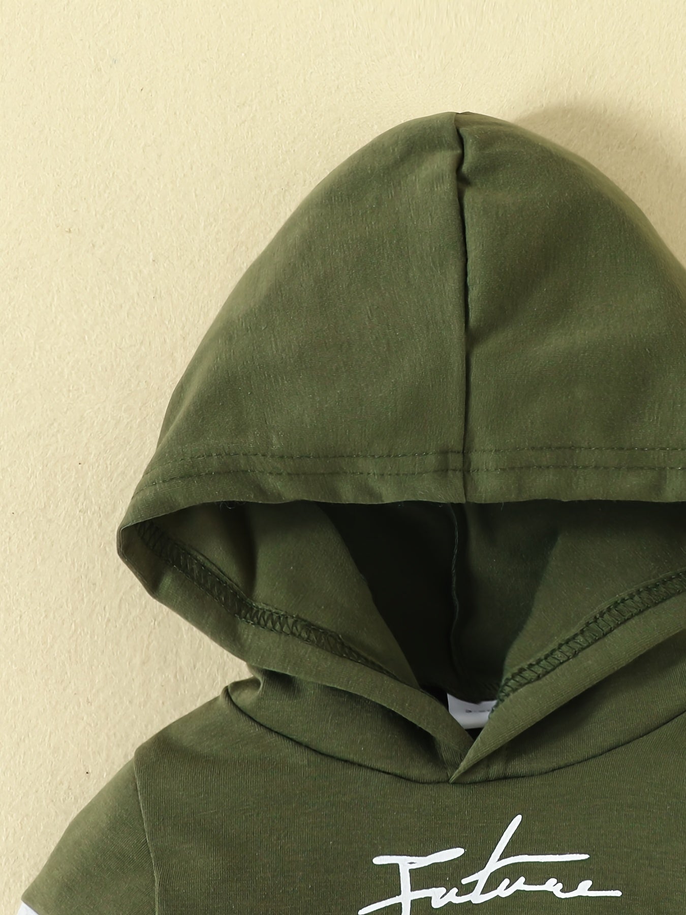 Letter Print Hooded Sweatshirt and Sweatpants Set for Baby Boys