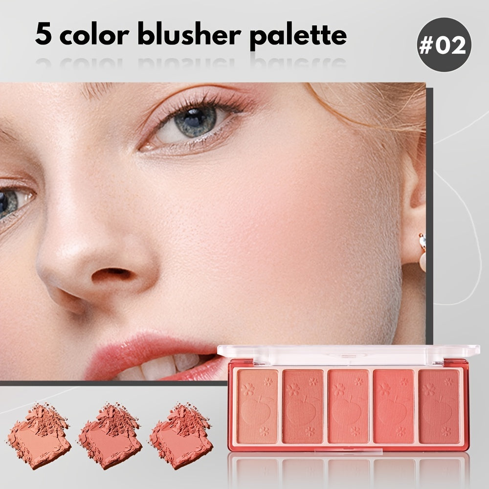 5-color Natural and Long-lasting Blush Palette