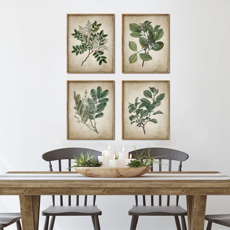 Vintage Plant Canvas Print Wall Art Set