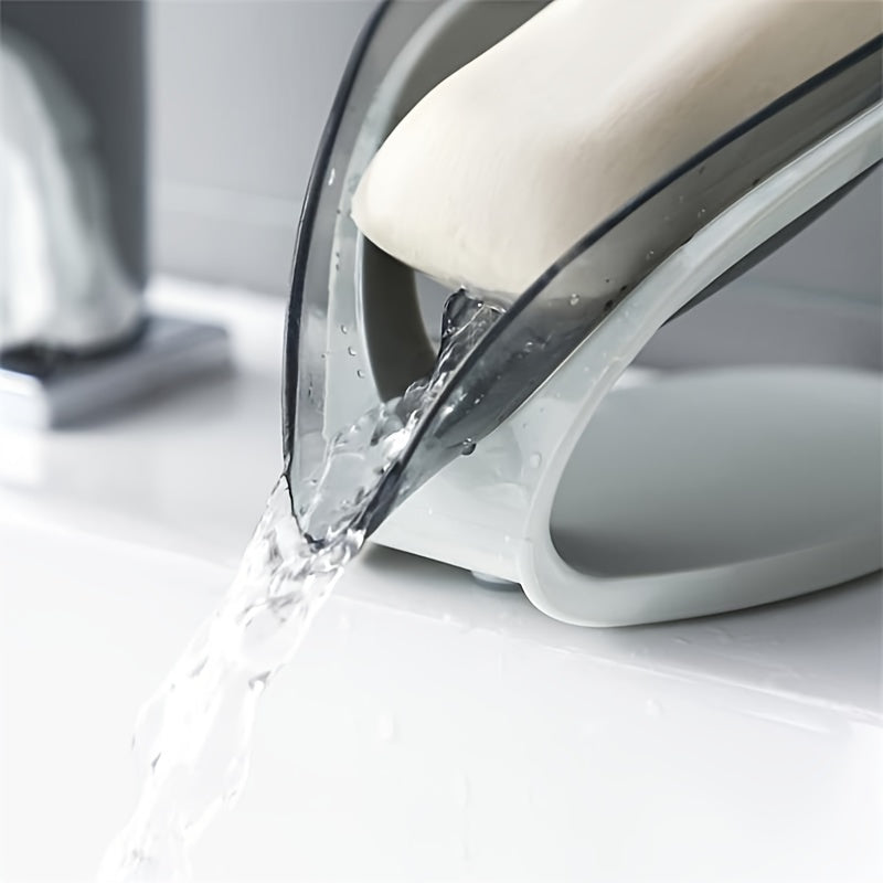 1pc Leaf Shape Soap Box Bathroom Soap Holder Dish Storage Creative Bathroom Kitchen Non-slip Drain Soap Storage Case Container