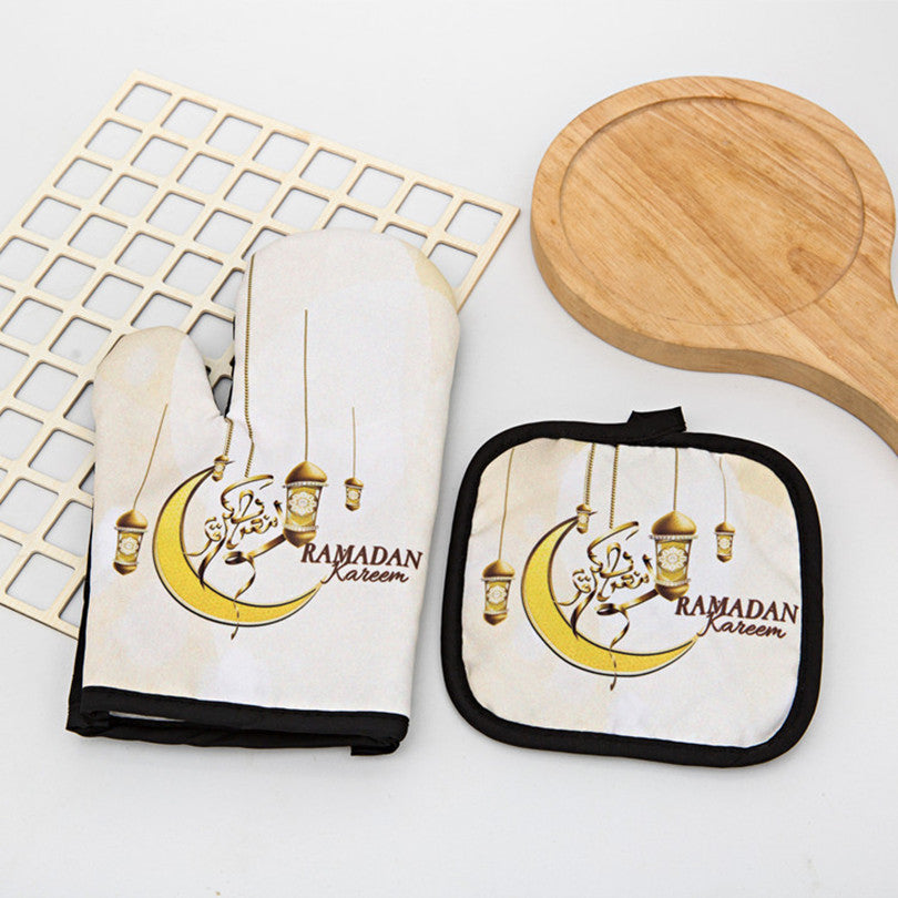 Oven Baking Set - Ramadan Stars and Moon Cartoon Pattern