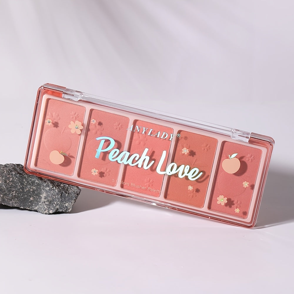 5-color Natural and Long-lasting Blush Palette