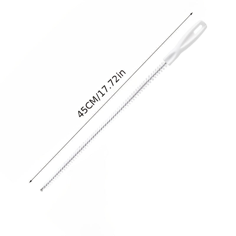 1pc Flexible Sink Cleaning Brush, Pipe Dredging Brush, Sewer Hair Clog Removal Tool, With Long Spiral Nylon Bristles Cleaning Brush, For Kitchen Bathroom Bathtub Toilet, White