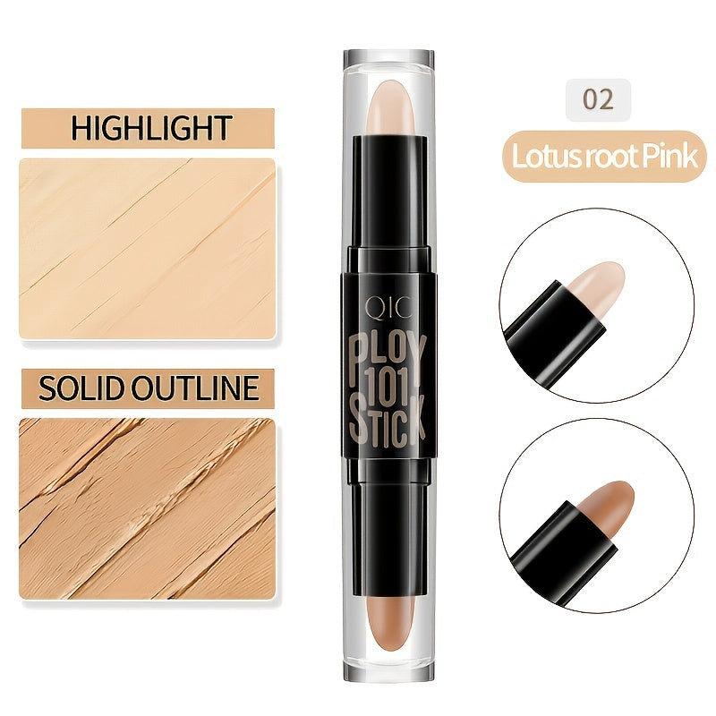 2-in-1 Concealer Sticks: 3D High Gloss, Long Lasting, Natural, Waterproof, Whitening, Contouring, Facial Care, and Makeup Tool