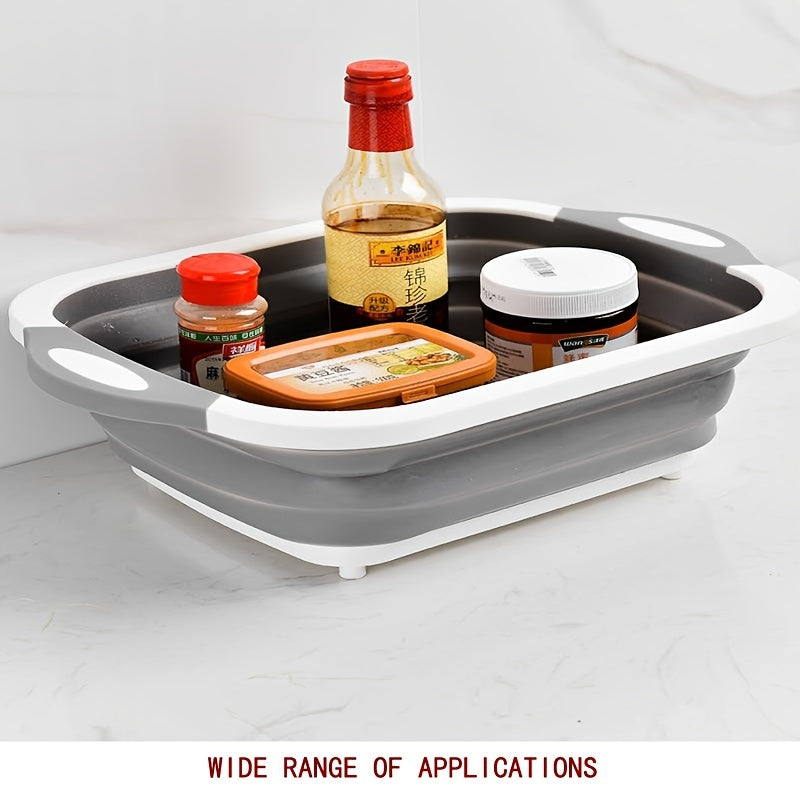 1pc Folding Cutting Board, Clean Food, Cut Food, Gather Food, Gather Seasoning, Household, Kitchen, Dining Room, Multi-purpose Cutting Board