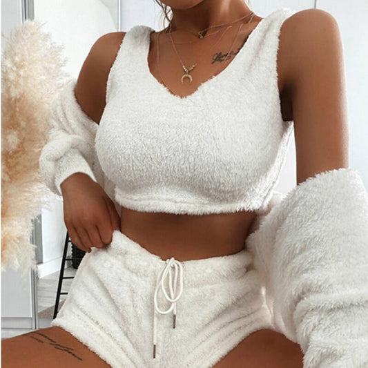 Upgrade your loungewear with Ezzile's 'Sexy-2023' Women's Winter Plush Pajama Set, a stylish and comfortable option for staying warm at home.