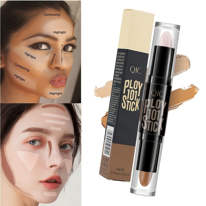 2-in-1 Concealer Sticks: 3D High Gloss, Long Lasting, Natural, Waterproof, Whitening, Contouring, Facial Care, and Makeup Tool