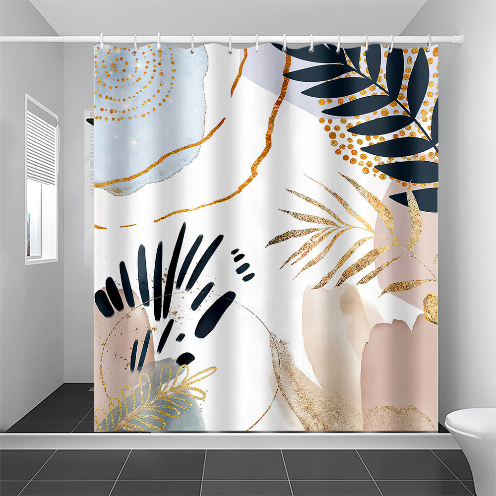 Abstract Mid-Century Pastel Geometric Shower Curtain