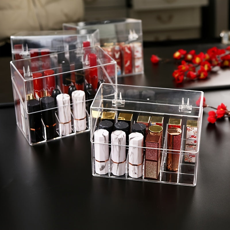 Acrylic Lipstick Organizer: 9/18/24/36 Grids for Convenient Storage and Display of Lipsticks, Nail Polish and More