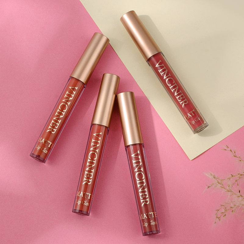 12-Color Lip Glaze Matte Liquid Lipstick Set: Waterproof, Non-Stick, Long-Lasting Matte Gloss