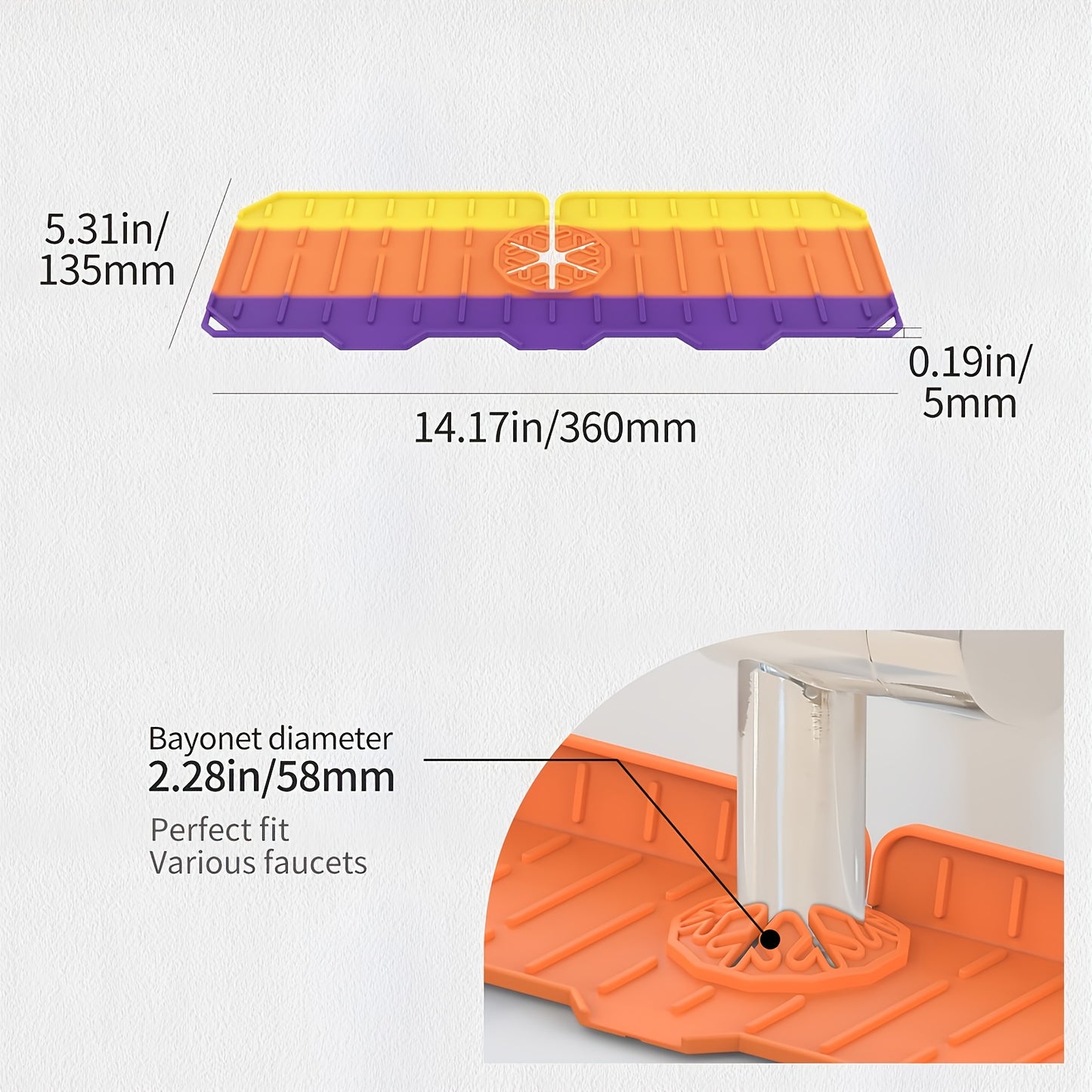1pc Faucet Water Catcher Mat, Faucet Mat For Kitchen Sink